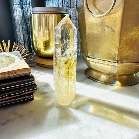 Citrine Polished Genuine 4.5” Crystal Point Boho Gypsy Meditation Yoga Gemstone - Picture 1 of 11